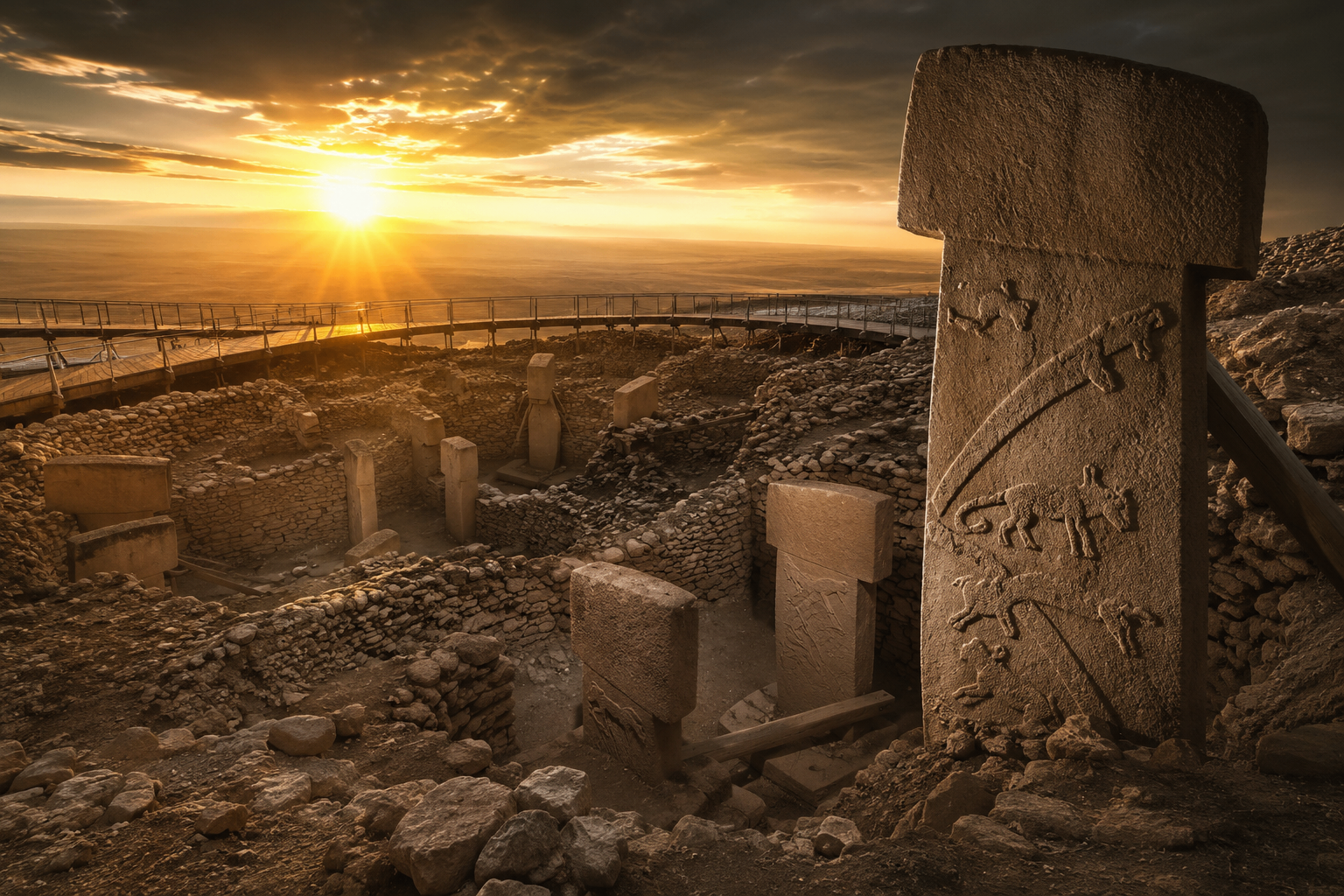 Göbeklitepe at Dawn | Sumera Expeditions Göbeklitepe at dawn — one of the world's earliest known monumental ritual sites at first light