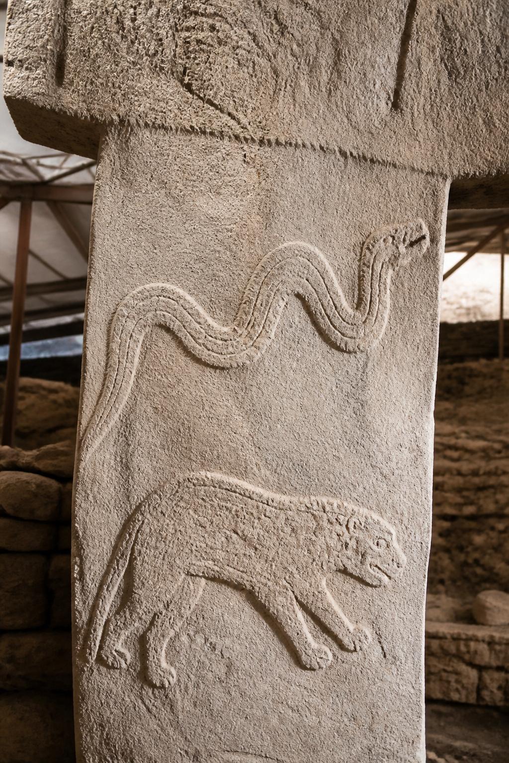 Detail of a Karahantepe limestone carving